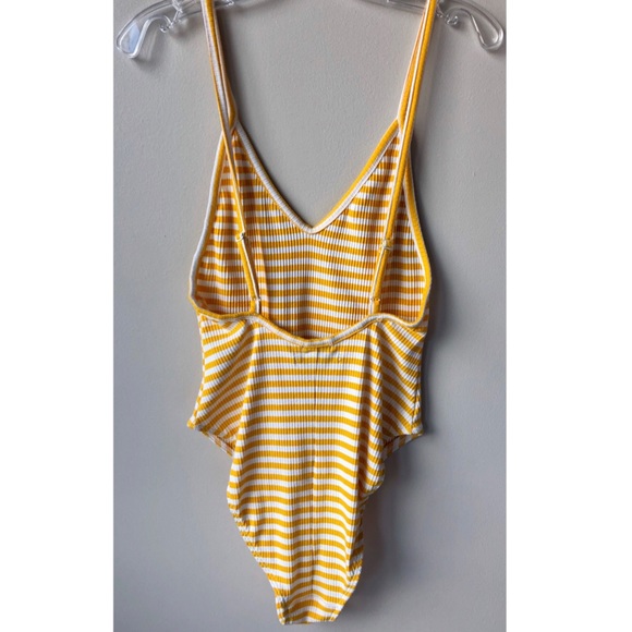 Out From Under Ribbed V-Neck Striped Bodysuit - Picture 3 of 3